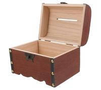 Vaguelly Coffre Au Trésor Bois Vintage avec Serrure pour Économies et Bijoux Boîte de Rangement Polyvalente Au Charme Rétro pour Colliers Boucles Doreilles et Petits