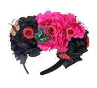 Vaguelly Coiffes Fleuries Halloween Couronne Cheveux Plastique Bandeau Femme pour Événement Cosplay Plusieurs styles