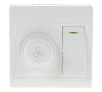 Vaguelly Contrôleur de ventilateur de plafond Interrupteur variateur de lumière en plastique blanc, commande double, bouton et molette, installation facile pour bureau et salon