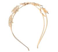 Vaguelly Couronne De Déesse Étoile Et Lune Double Couche En Alliage Doré Pour Femme Accessoires Cheveux Fête Mariage Cérémonie