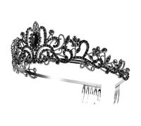 Vaguelly Couronne De Mariée Couronne Artisanale Pétillant Décor De Mariée Brillante De Princesse Diadème Baroque Filles Mariage De Cru Mariage Et Être Pour Alliage Black