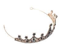 Vaguelly Couronne de Mariée Élégante en Alliage Noir Style Baroque, Accessoire pour Cheveux de Mariée, Décoration de Tête pour Fêtes et Anniversaires