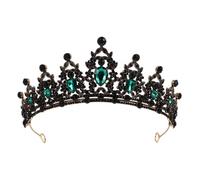 Vaguelly couronne de strass couronne de costumes invité mariage pour la mariée Royal hair charms diadème mariage accessoires de mariée accessoires de cheveux de mariage pour femmes Green