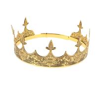 Vaguelly Couronne Médiévale Homme Design Vintage Élégant Diadème Prince pour Costume Roi Accessoire Roi Rétro pour Fêtes et Cosplay