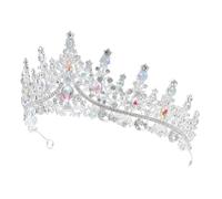Vaguelly Couronne Style Baroque Unique et Cristaux Argentée en Alliage de Zinc Confort pour Mariée pour Mariage et Halloween