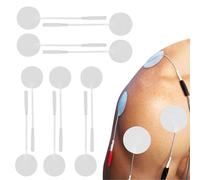 Vaguelly Coussins de massage en gel d'eau ronds blancs, lot de 10 tampons auto-adhésifs pour électrodes de physiothérapie professionnelle