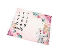 Vaguelly Couverture pour Bébé 100 X 81 Cm Tapis Photo Accessoire De Photographie pour Nouveau-né Tissu en Flanelle Tableau De Croissance