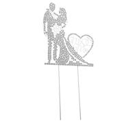 Vaguelly Décoration de Gâteau de Mariage Mr Mrs Topper Romantique pour Cake avec Silhouettes Élégantes Accessoire Unique pour Fête et de Mariage