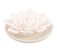 Vaguelly Diffuseur De Fleurs en Céramique Diffuseurs D'huiles Essentielles Passif en Porcelaine de Lotus Passif Petit De Parfum pour Le Bureau à Domicile Blanche