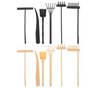 Vaguelly Ensemble D’Outils De Jardin Zen 12 Pièces pour Bureau Et Bac à Sable, Mini Râteaux Jaune Et Noir, Accessoires Compacts pour Création De Motifs Apaisants Et Relaxation Spirituelle
