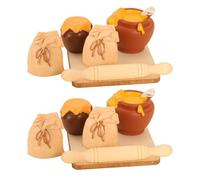Vaguelly Ensemble de 2 Accessoires de Cuisine Miniatures pour Maison de poupée, avec Rouleau à pâtisserie, Mini Pot de Miel, Sac de Farine, modèle Alimentaire pour Bricolage, création de scènes,