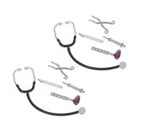Vaguelly Ensemble De 2 Stéthoscopes De Simulation - Outils d'entretien pour Maison De Poupée, Mini-médecin, Stéthoscope Miniature pour Poupée, Accessoire pour Modèle De Maison