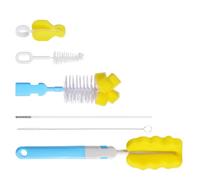 Vaguelly Ensemble de 6 Brosses à Bouteille en Éponge Bleu pour Nettoyage Doux des Biberons et Gobelets, Plastique et Nylon, N’abîme Pas les Surfaces, Atteint Chaque Recoin