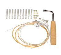 Vaguelly Ensemble D'Outils D'Accordage Pour Lyre - Jeu De CléS En MéTal Durable Avec Cordes Cithare Incluses 11.00X3.10X1.80Cm