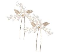 Vaguelly Épingles à Cheveux Dorées avec Perles et Cristaux Accessoires de Mariage Élégants et Filles Agrafes U Résistantes et Décoratives