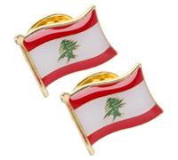 Vaguelly Épinglette Drapeau Libanais Métal 2pcs Accessoire Pour Sacs Écharpes Représentation De La Fierté Nationale