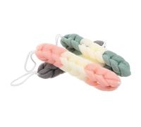 Vaguelly Éponge De Bain Luffa 3pcs Longue Texture Douce Gommage Corporel Pour Adultes Salle De Bain Vert Gris Rose