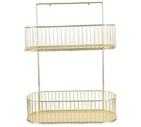 Vaguelly Étagère Murale à Épices Doré Rangement Mural Pratique pour Cuisine Et Salle De Bain Support Double Couche Organisateur De Bouteilles Épices Et Accessoires De Toilette