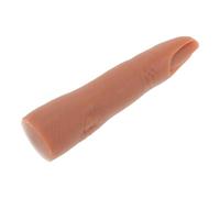 Vaguelly Finger de pratique en silicone rond dirigé doigts technologie des ongles Longueur acrylique doigt de pratique ongle mannequin doigt faux doigt pliable Gel de silice Light Brown