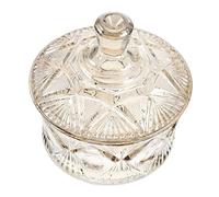 Vaguelly Glass Lidded Candy Jar Elegant Decorative Storage Container for Kitchen Dried Foods and Jewelry Small Crystal Design