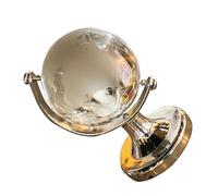 Vaguelly Globe Géographique en Verre Borosilicate Transparent 6 Cm Ornement De Globe Décoratif pour Bureau Et Maison Terrestre Créatif Présent Original