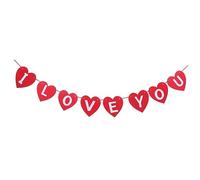 Vaguelly Guirlande De Fanions Cœur Avec Message i Love You Pour Décoration Saint-valentin Mariage Anniversaire