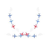 Vaguelly Guirlandes D’Avions et Nuages en Feutrine, 2 Ensembles de Bannières pour Décorations de Fête Extérieure et Anniversaire Garçon et Filles