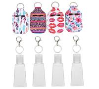 Vaguelly Housse De Bouteille En Néoprène Pour Lotion 30 Ml 12 Pièces Avec Bouteilles Vide Trapézoïdales Et Fermoirs Mousquetons Portables Pour Voyage Et Paquet