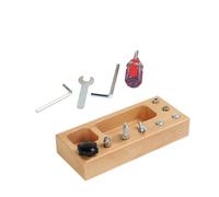 Vaguelly Jeu Interactif Parent-garçon et Filles en Bois Vis en Acier Inoxydable, Éducatif Montessori pour Garçon et Filles, Développement Coordination Œil-Main et Reconnaissance Spatiale