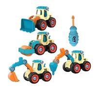 Vaguelly Jouet Camion D’ingénierie à Assembler pour Garçon Et Filles Petit Format Plastique Coloré Multifonction Manuel Éducatif 4 Pièces Tournevis Kit De Construction Véhicule De Chantier