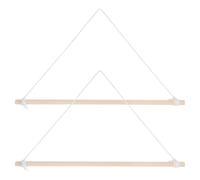 Vaguelly Kit 2 Pièces Fixation Sécurisée Mât de Bannière en Bois Support Mural Réglable Corde en Coton pour Drapeaux Décoratifs Extérieur pour Jardin et Mur