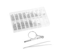 Vaguelly Kit de Réparation de Lunettes 1000Pcs Outils Vis Écrous et Pince à Épiler pour Usage Domestique et Voyage Pratique et Portable