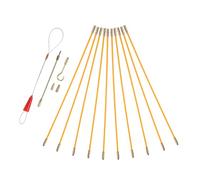 Vaguelly Kit de Tirage de Câbles Électriques Fibre de Verre Tiges Rigides pour Passage de Fils Murs Outil de Guidage pour Installation Résidentielle et Industrielle