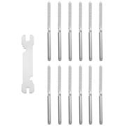 Vaguelly Kit de Vis à Bois à Sertir en Acier Inoxydable 12pcs avec Clé, Tige Filetée Inox Résistante la Corrosion pour Usage Intérieur et Extérieur