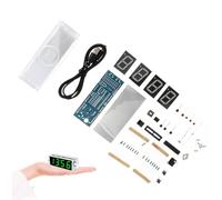 Vaguelly Kit Horloge Numérique LED DIY à Puce Scm Composants Non Assemblés Boîtier Vert Horloge Électronique à Microcontrôleur Kit Électronique pour Bricolage Outil D’Horlogerie pour