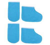 Vaguelly Kit Soin Mains Pieds Paraffine Socks Chaussettes Cirées Tailles Unique Coton Thermique Bleu Profond - Bain Paraffine Hydratation Spa Usage Domestique Professionnel