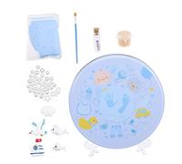 Vaguelly Kit Souvenir D' De -né 1 Set Pâte à Facile à Utiliser Couleur Bleu Clair Souvenirs De Bébé Comprend Un Coffret En Métal