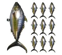 Vaguelly Lot De 10 Ballons Gonflables Poisson Thon Réalistes 3D Aluminium Décorations Fête Anniversaire Piscine Thème Océan Fournitures Été