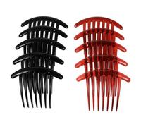 Vaguelly Lot de 10 Peignes à Cheveux Noirs en Plastique à Sept Dents Forme Croissant, Accessoire Élégant pour Coiffure de Mariage ou Soirée