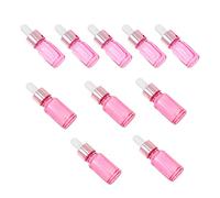 Vaguelly Lot De 10 Set De Flacons Compte-gouttes 5ml Et 10ml En Verre Rose, Bouteilles D'huile Essentielle Rechargeables Bouchon En Alliage D'aluminium, Pour Voyage Et Aromathérapie