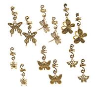 Vaguelly Lot De 12 Bijoux Pour Cheveux Tressés, Breloques Dorées Pour Dreadlocks, Anneaux Métalliques Pour Femmes Et Filles, Décorations Pour Cheveux