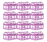 Vaguelly Lot de 12 Boîtes à Bonbons en Plastique Rose Fuchsia, Coffrets de Rangement pour Chocolats, Boîtes D'emballage Portables pour Mariage, Fête et Présents Sucrés