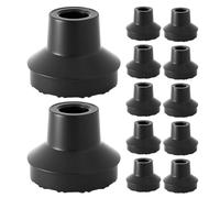 Vaguelly Lot de 12 embouts antidérapants en caoutchouc pour cannes quadruples et tripodes - Bâtons de marche, de randonnée, béquilles pour personnes âgées, pour tubes de 12 mm de diamètre