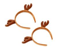 Vaguelly Lot de 2 Bandeaux en Bois de Cerf pour Cheveux de Noël Serrage-Tête Marron Café N°3 Accessoires Légers et Confortables pour Fête Carnaval et Déguisement
