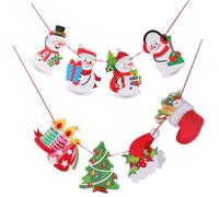 Vaguelly Lot de 2 Banderoles de Noël Colorées à Suspendre Style Dessin Animé avec Bonhomme de Neige Casqué et Chapeau Bougie Décoration Festive Légère en Papier pour Maison et Fête