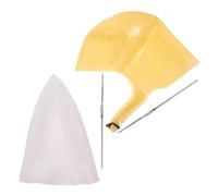 Vaguelly Lot de 2 Bonnets de Coloration en Silicone Souple Marron et Blanc avec Aiguille Métallique pour Mèches Précises Réutilisables Perforés pour Surlignage par Traction et