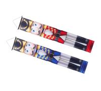 Vaguelly Lot de 2 Couplets Décoratifs pour Porte de Noël en Tissu Oxford Imprimés Casse-Noisette et Soldats de Bois Bannières à Suspendre pour Décoration Intérieure et Extérieure Fête