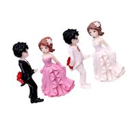 Vaguelly Lot De 2 Figurines De Couple En Silicone Pour Demande En Mariage Décoration De Gâteau Figurines De Mariés Jupes De Gâteau Registre De Mariage Résine