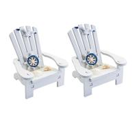 Vaguelly Lot de 2 Mini Chaises de Plage en Bois Décoratives pour Maison de Poupée, Modèle Nautique Miniature, Siège Portable, Décoration Bord de Mer, Jouet pour Garçon et Filles, Meubles
