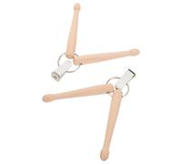Vaguelly Lot de 2 mini porte-clés en bois pour baguettes de batterie, porte-clés à percussion pour musiciens, accessoires de pratique du rythme